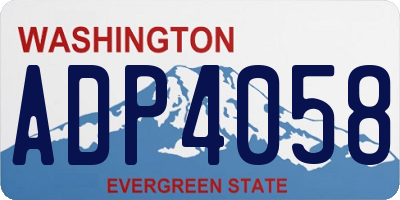 WA license plate ADP4058