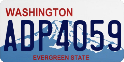 WA license plate ADP4059
