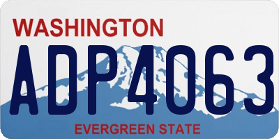 WA license plate ADP4063