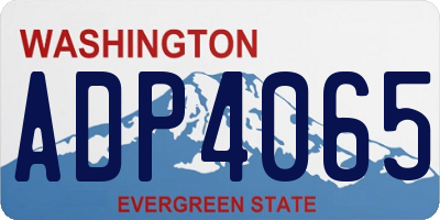 WA license plate ADP4065