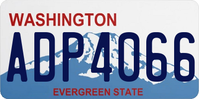 WA license plate ADP4066