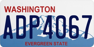 WA license plate ADP4067