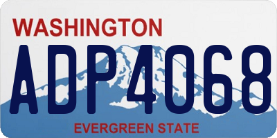 WA license plate ADP4068