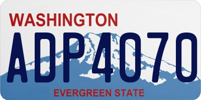 WA license plate ADP4070