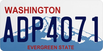 WA license plate ADP4071
