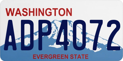 WA license plate ADP4072