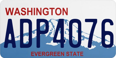 WA license plate ADP4076
