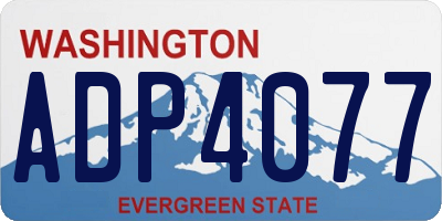 WA license plate ADP4077