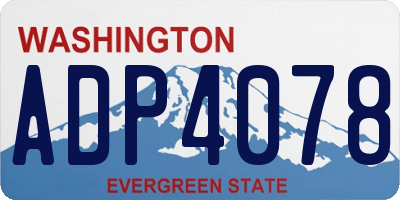 WA license plate ADP4078