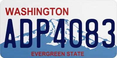 WA license plate ADP4083