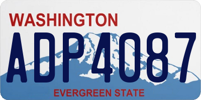 WA license plate ADP4087