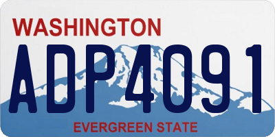 WA license plate ADP4091