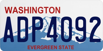 WA license plate ADP4092