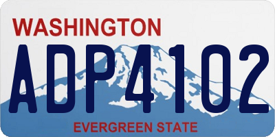 WA license plate ADP4102