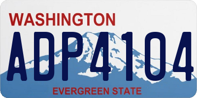 WA license plate ADP4104