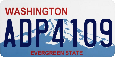 WA license plate ADP4109
