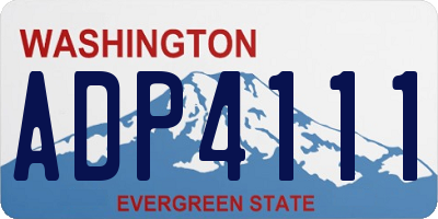 WA license plate ADP4111