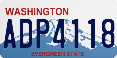 WA license plate ADP4118