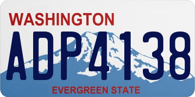 WA license plate ADP4138