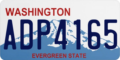 WA license plate ADP4165