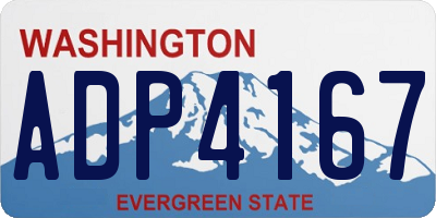 WA license plate ADP4167
