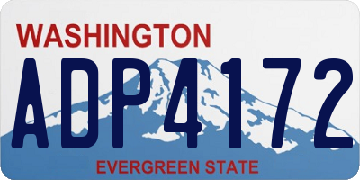 WA license plate ADP4172