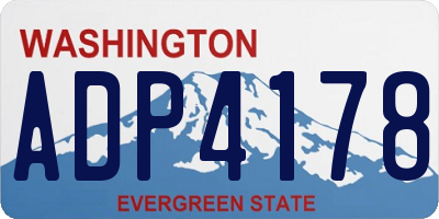 WA license plate ADP4178