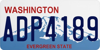 WA license plate ADP4189