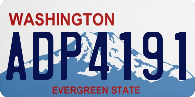 WA license plate ADP4191