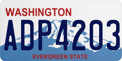 WA license plate ADP4203