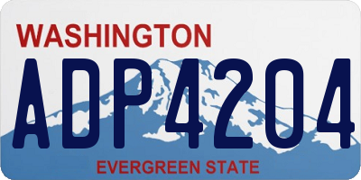 WA license plate ADP4204