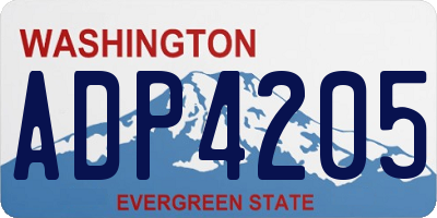 WA license plate ADP4205