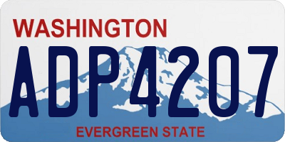 WA license plate ADP4207