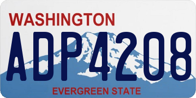 WA license plate ADP4208