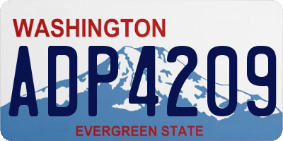WA license plate ADP4209