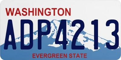 WA license plate ADP4213