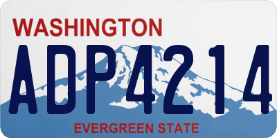 WA license plate ADP4214