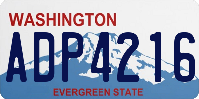 WA license plate ADP4216