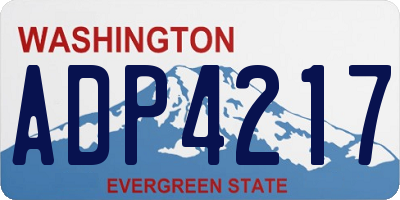 WA license plate ADP4217