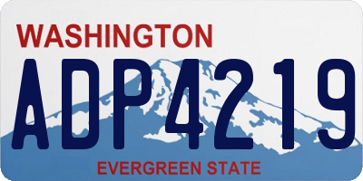 WA license plate ADP4219