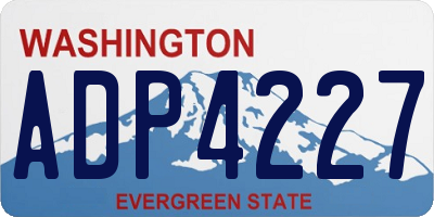 WA license plate ADP4227