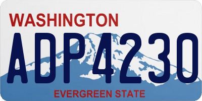 WA license plate ADP4230