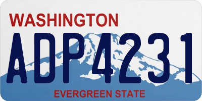 WA license plate ADP4231