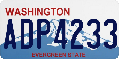 WA license plate ADP4233