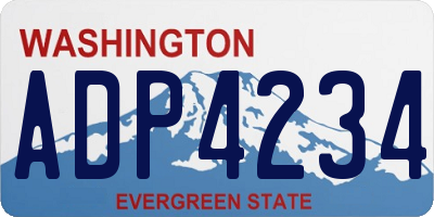 WA license plate ADP4234