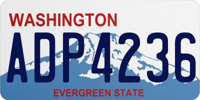 WA license plate ADP4236