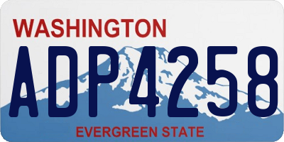 WA license plate ADP4258