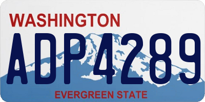 WA license plate ADP4289