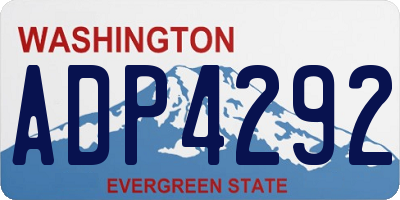 WA license plate ADP4292