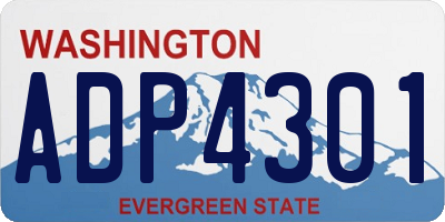 WA license plate ADP4301